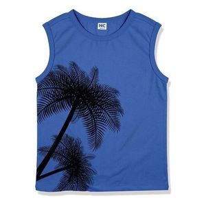 HighFive Crew Blue Palm Tree Tank Size S